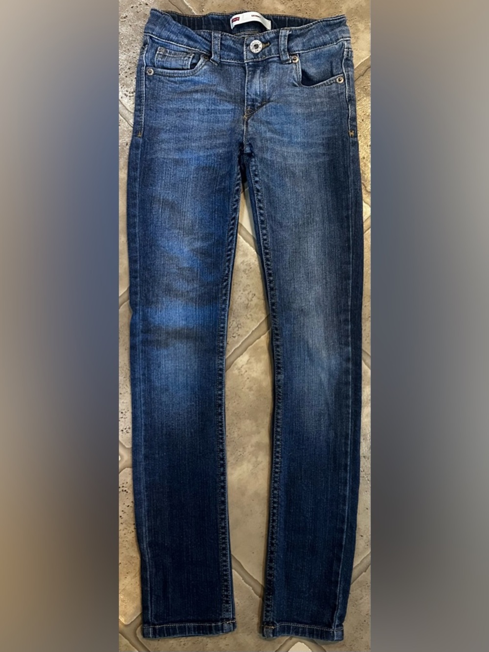 Levi's Girls Dark Blue Straight-Leg Jeans